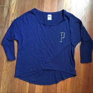 PINK navy half sleeve tee